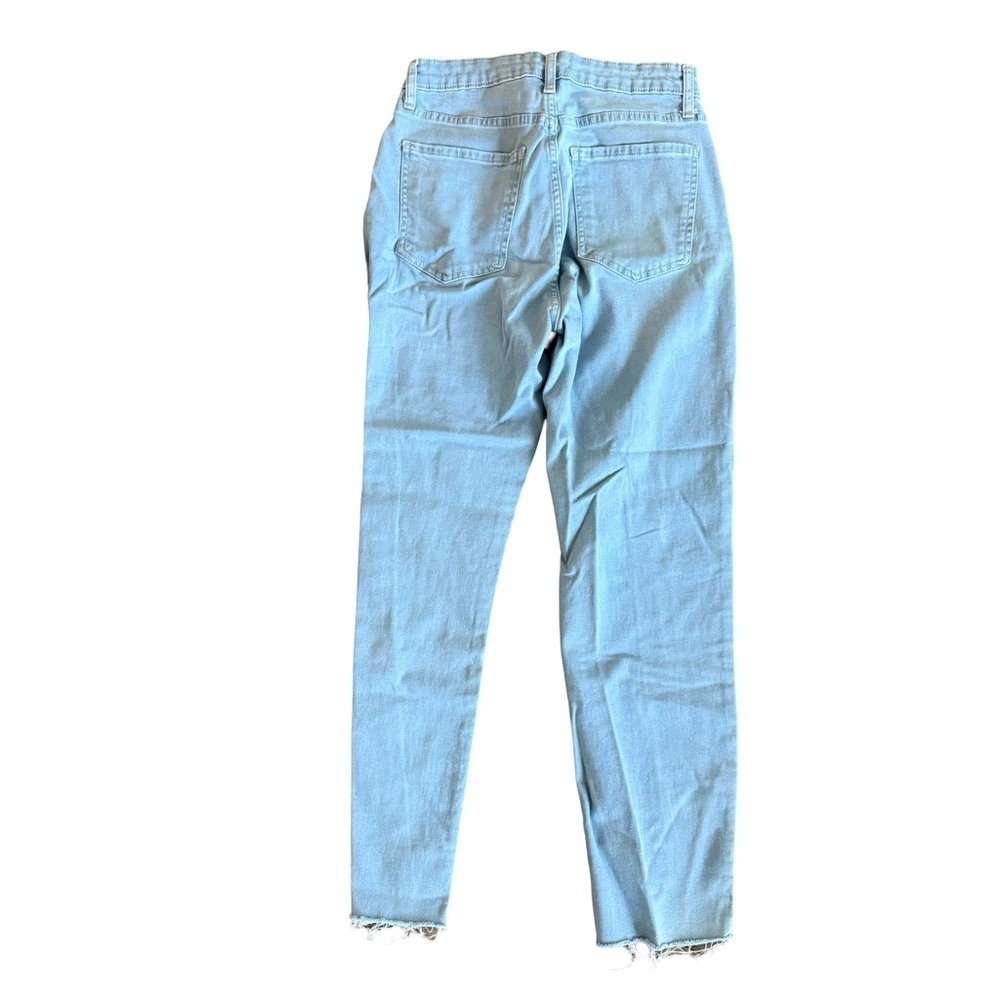 Forever 21 Skinny Jeans Light Wash Blue High Rise Raw Hem Women 27 - Picture 3 of 7